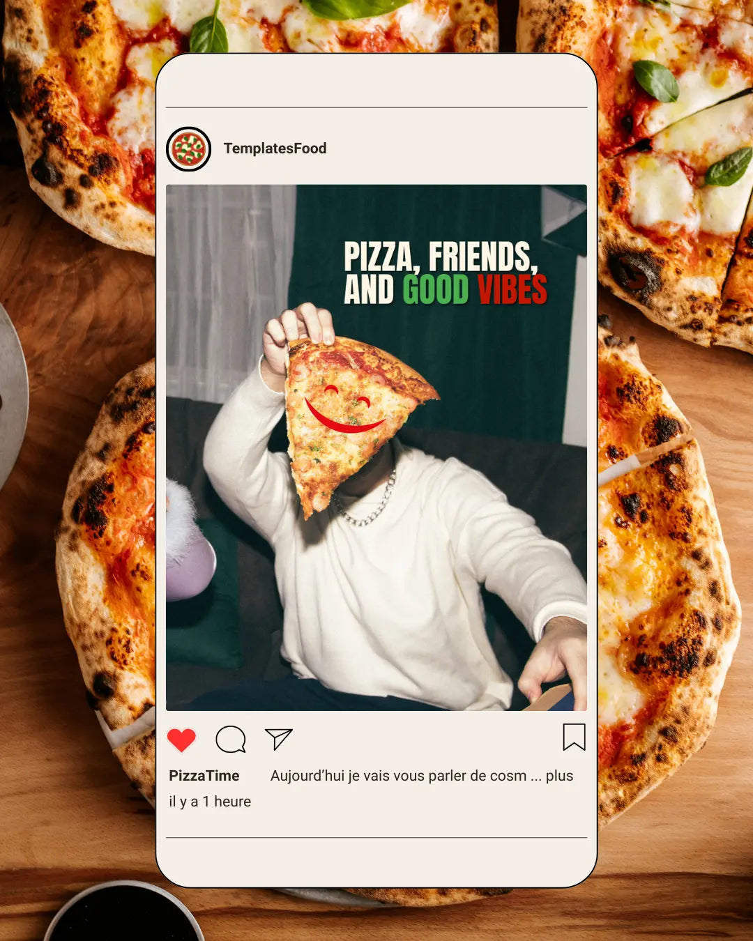 PIZZA Instagram Templates Pack – 50 Premium Posts GREEN RED Food Templates