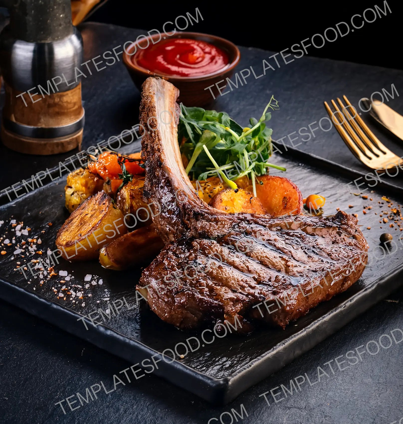 Steakhouse Photo Pack - 50 High-Resolution Menu Images Food Templates